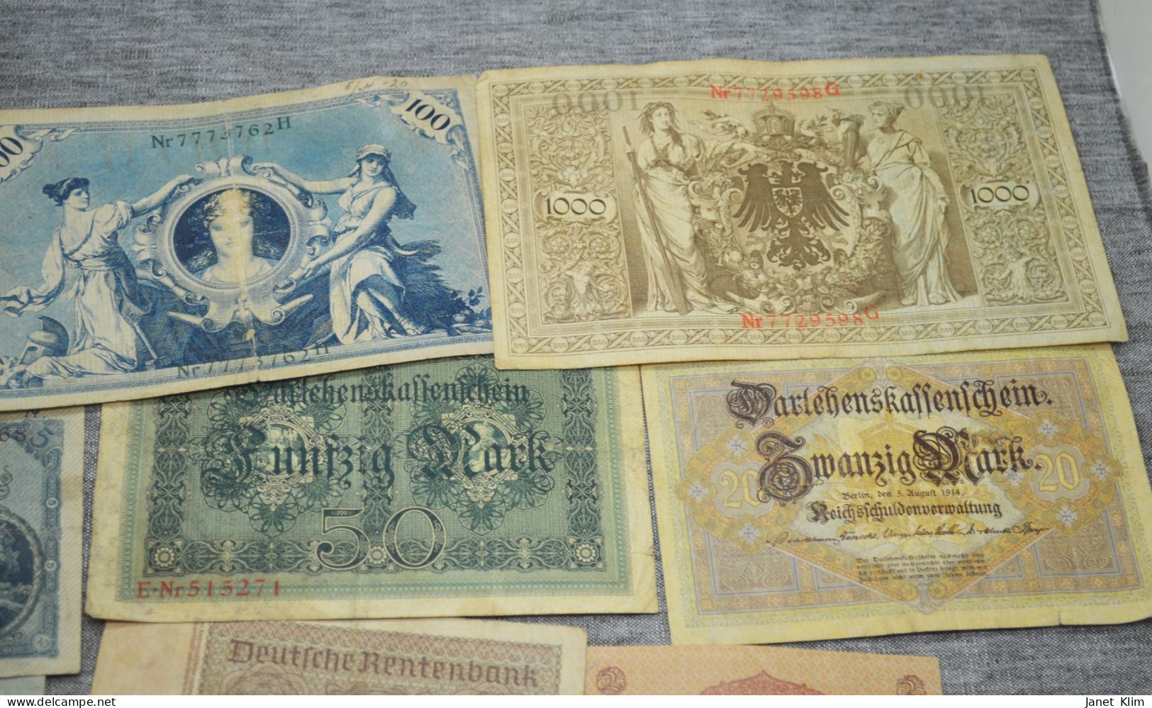 Lot of German vintage paper money lot 11 psc
