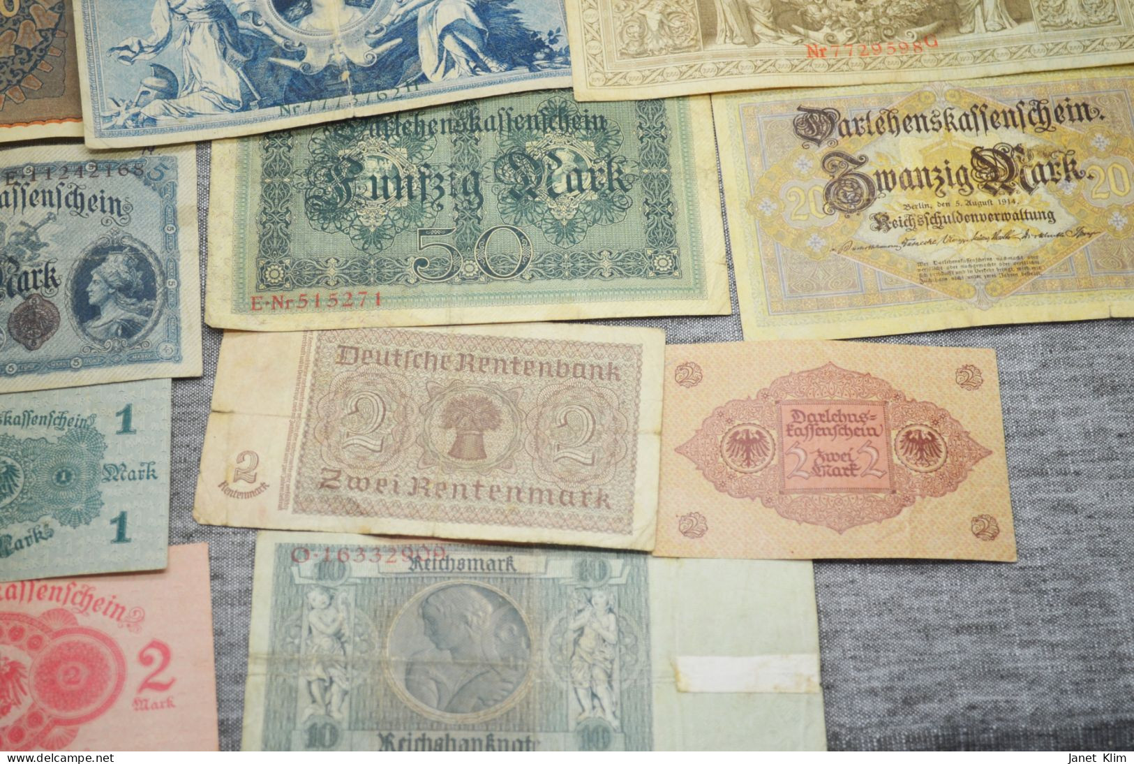 Lot of German vintage paper money lot 11 psc