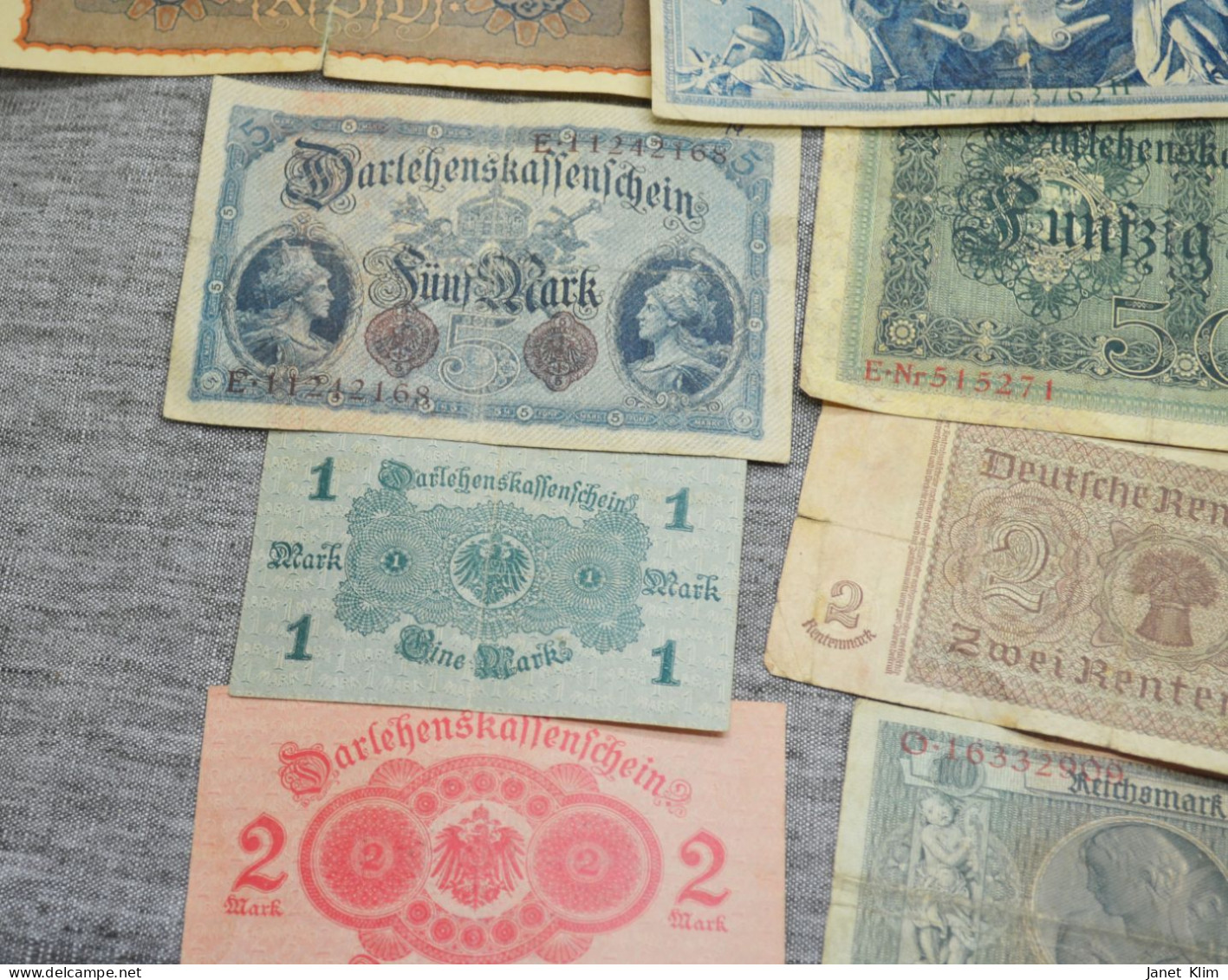 Lot of German vintage paper money lot 11 psc