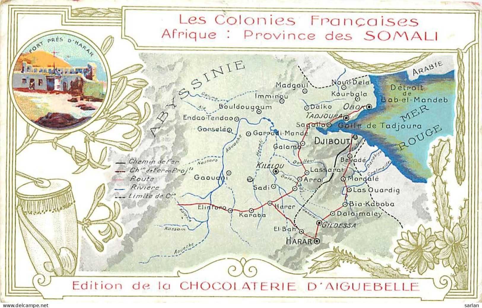 SOMALIE , Carte Géographique De La Chocolaterie D'Aiguebelle + Descriptif Au Dos  , * 504 43 - Somalie