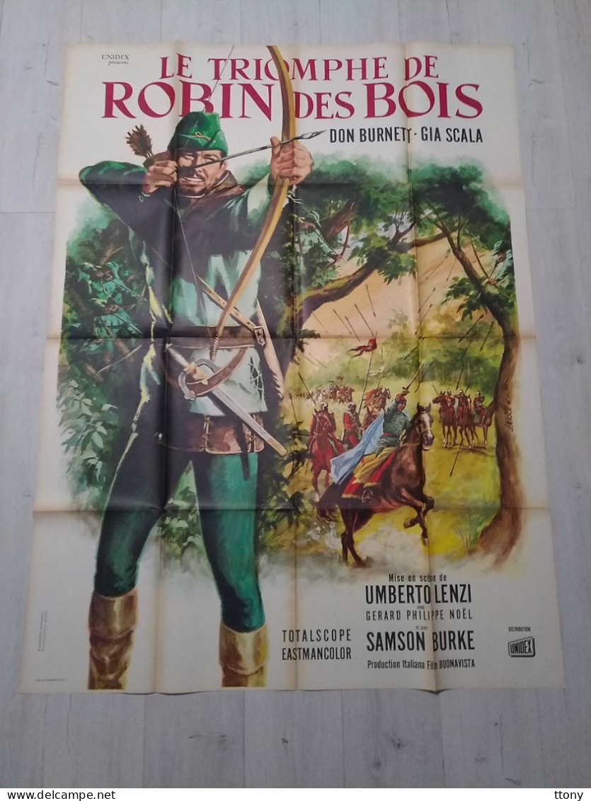 Une Affiche Originale Le Triomphe De Robin Des Bois Lenzi Don Burnett 1962 ( Format   160 Cm X 120 Cm ) - Affiches & Posters