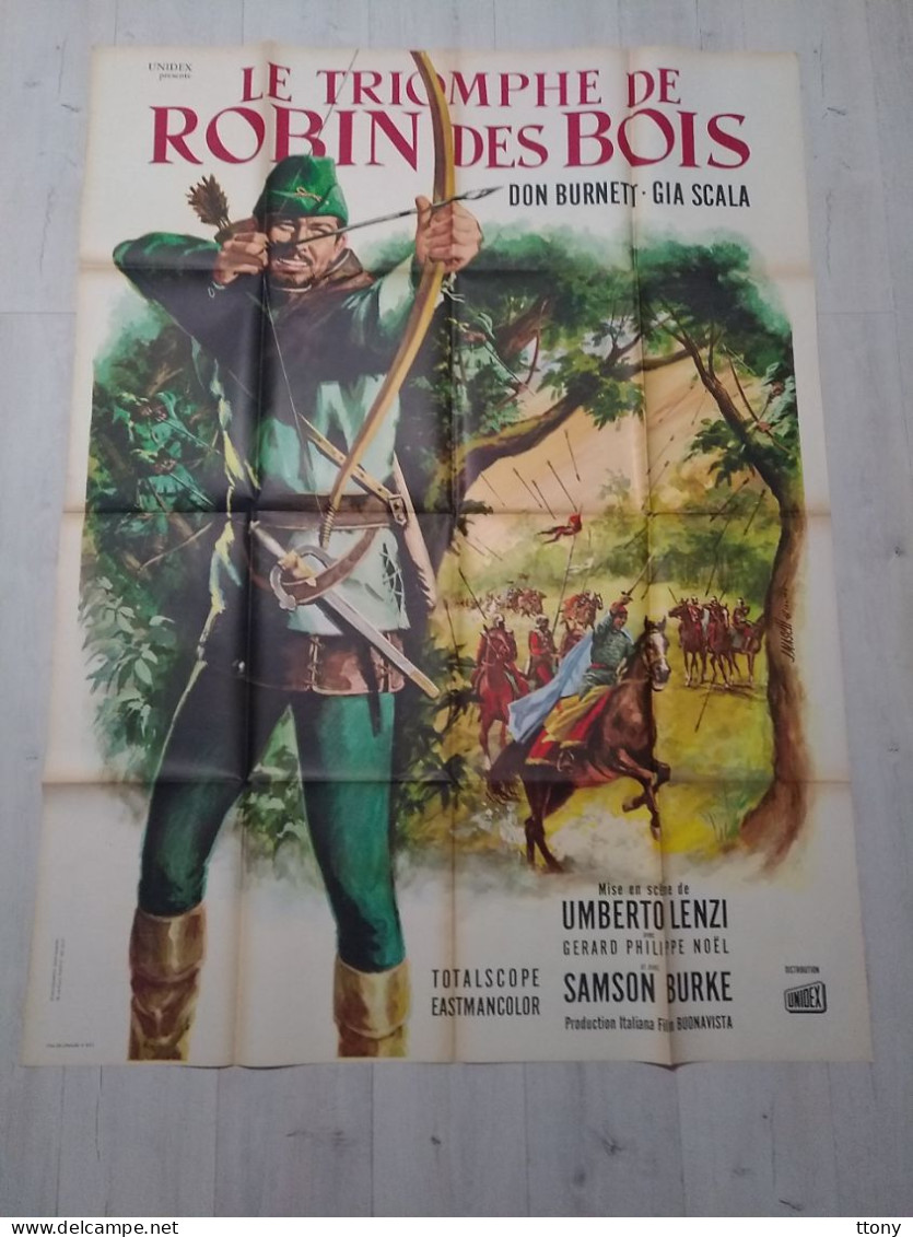 Une Affiche Originale Le Triomphe De Robin Des Bois Lenzi Don Burnett 1962 ( Format   160 Cm X 120 Cm ) - Plakate & Poster