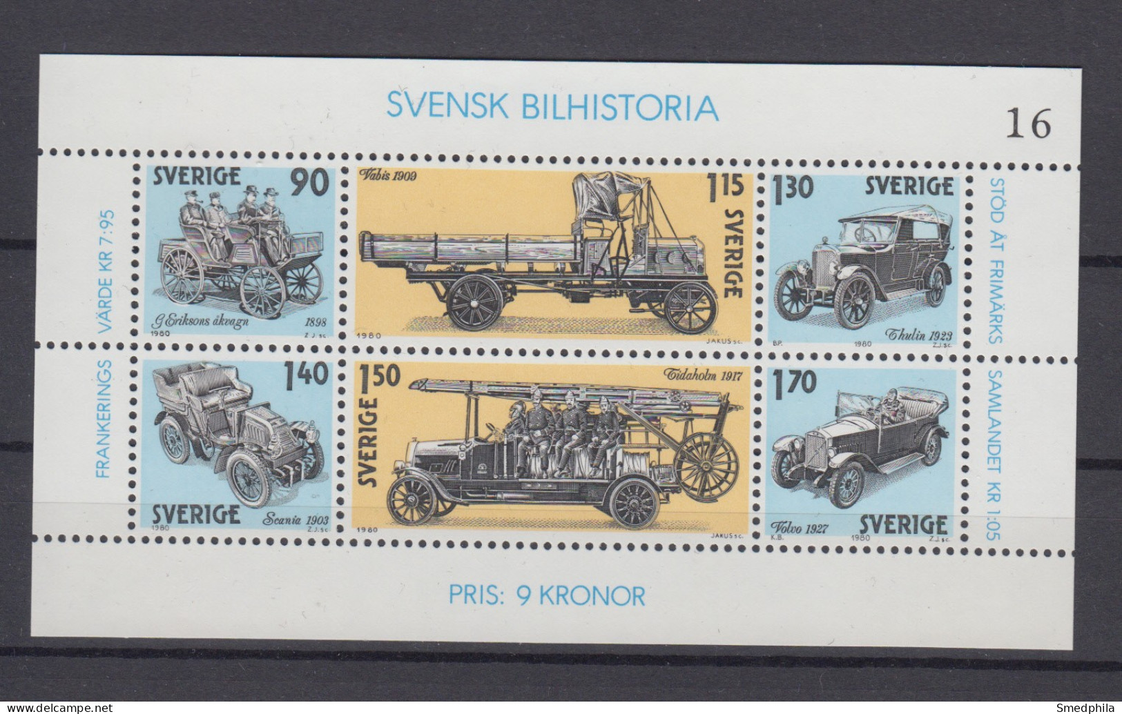 Sweden Block 1980 - Michel Block 8 MNH ** - Hojas Bloque