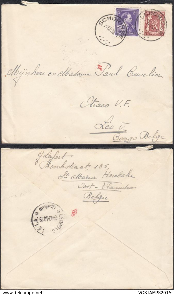 Belgique 1950 - Lettre De SHORISSE à Destination Léopoldville-Congo Belge.PAS COMMUN. (EB) DC-12554 - Usati