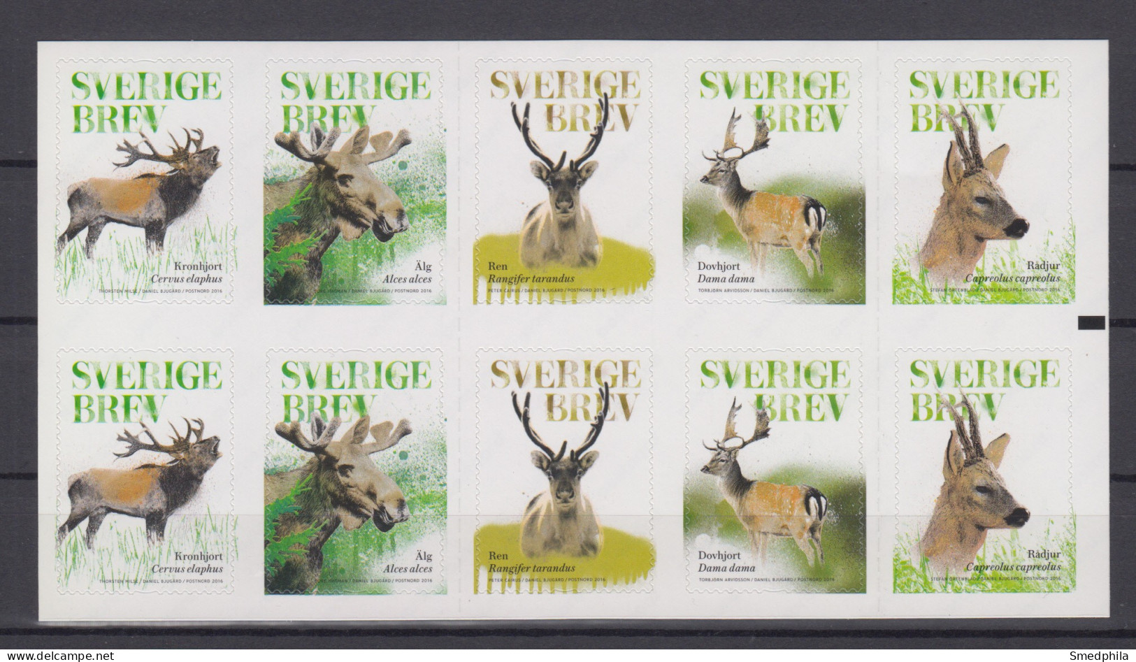 Sweden Booklet 2016 - SH 95 Deer Animals MNH ** Self-Adhesive - 1981-..