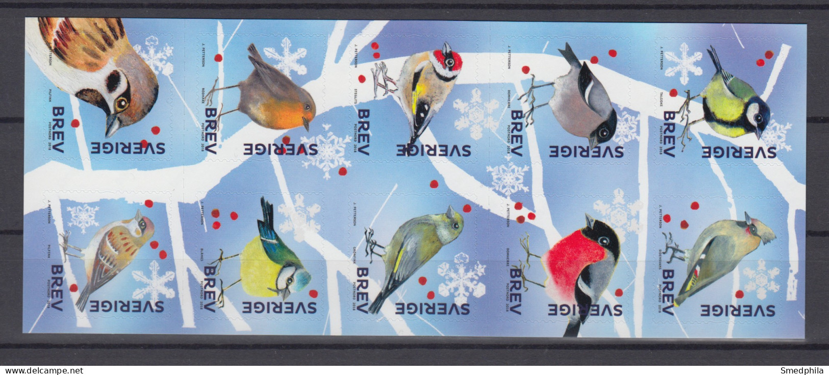 Sweden Booklet 2018 - Winter Birds MNH ** Self-Adhesive - 1981-..