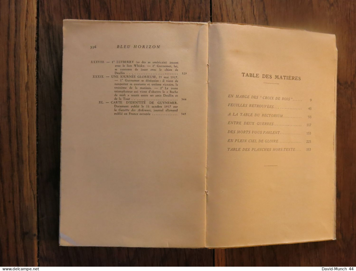 Bleu horizon, pages de la grande guerre de Roland Dorgelès. Editions Albin Michel. 1949