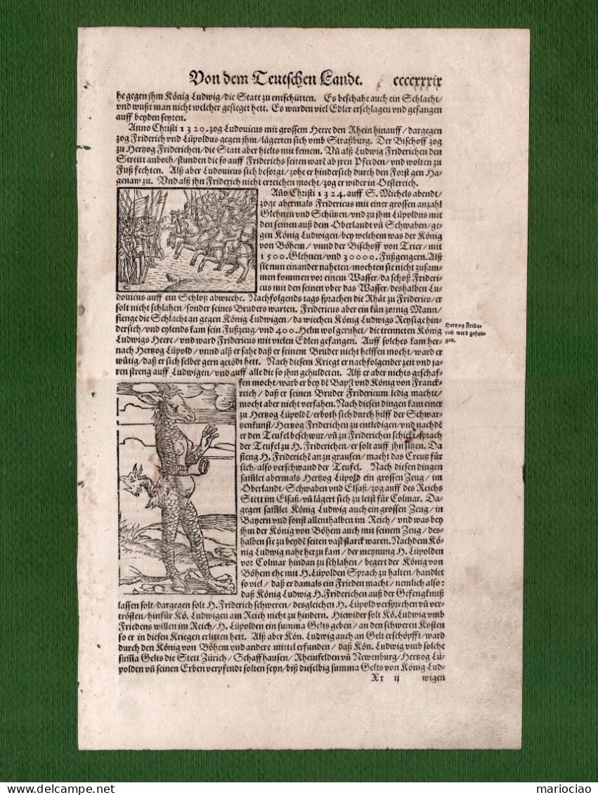 ST-DE Kaiser Ludwig IV Der Bayer 1550 Sebastian Münster Cosmographia 3 Holzschnitte - Estampes & Gravures