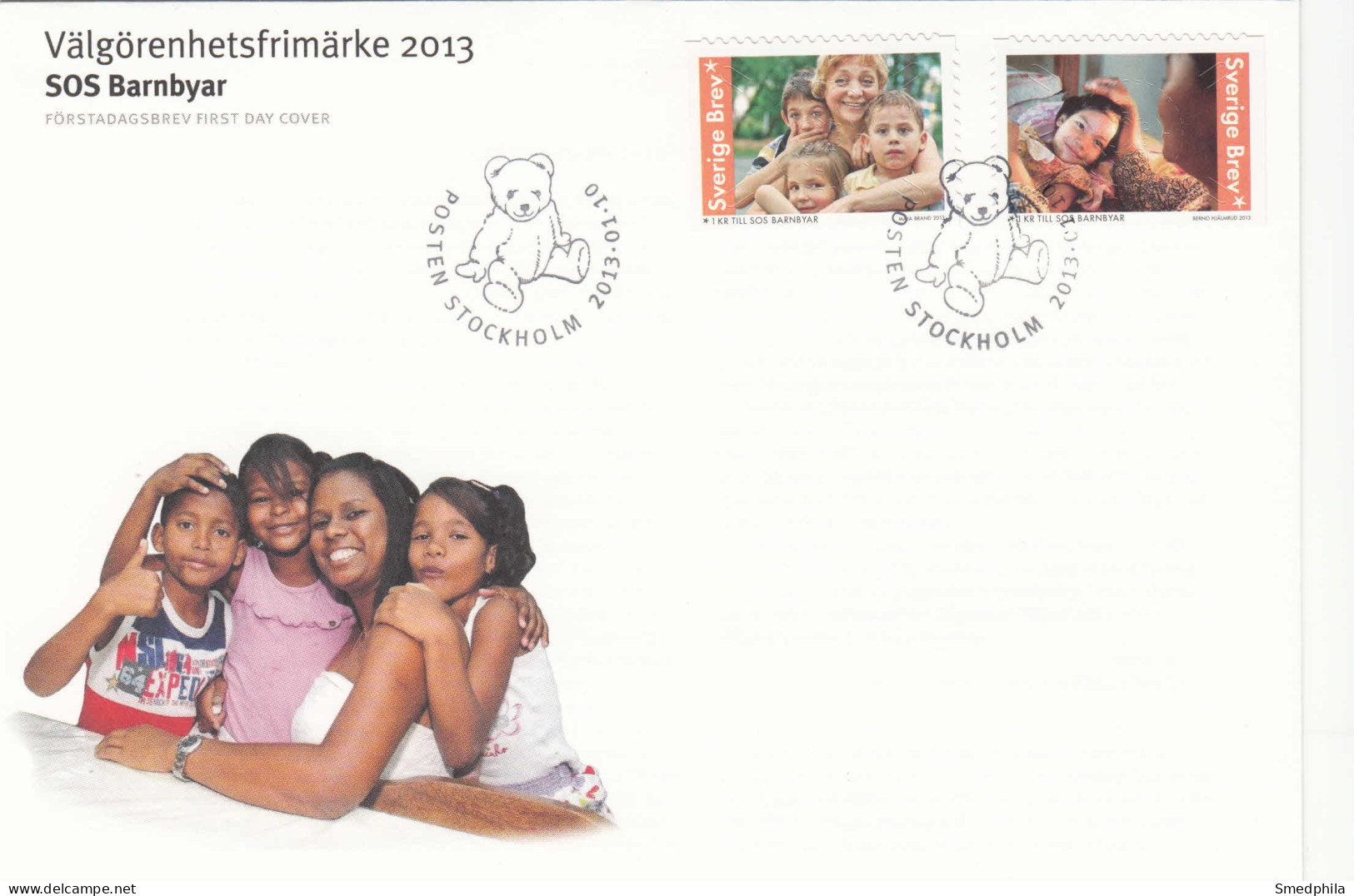 Sweden FDC 2013 - SOS Children's Villages - FDC