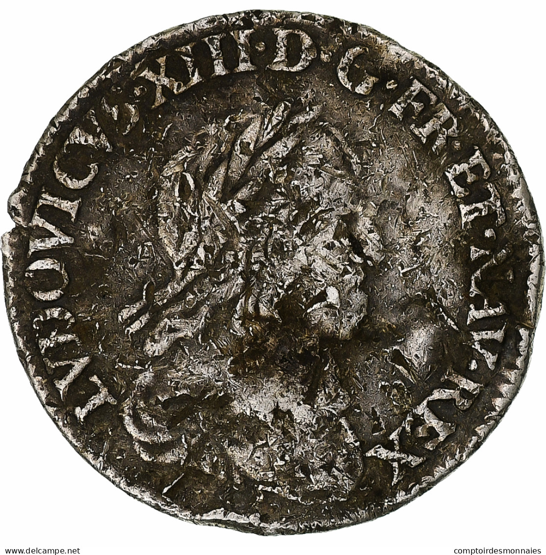 France, Louis XIII, 1/12 Ecu, 2ème Poinçon De Warin, 1643, Paris, Argent, TB - 1610-1643 Luigi XIII Il Giusto