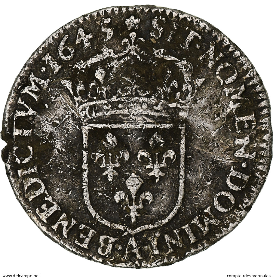 France, Louis XIII, 1/12 Ecu, 2ème Poinçon De Warin, 1643, Paris, Argent, TB - 1610-1643 Luigi XIII Il Giusto