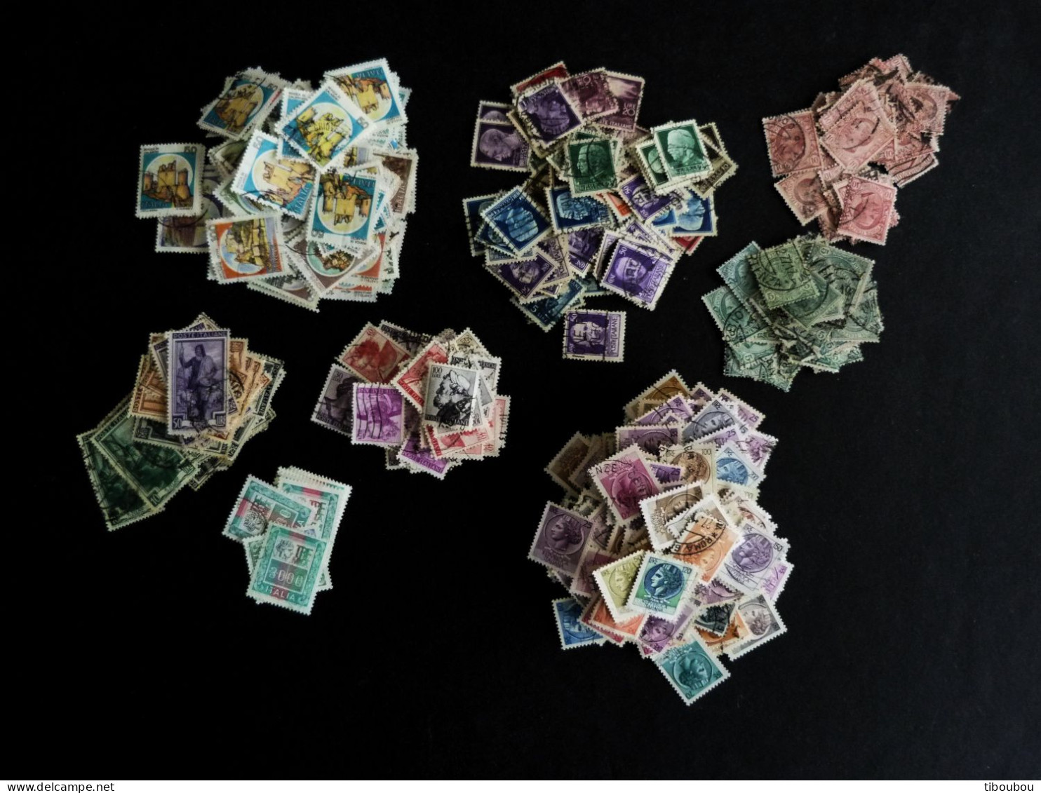 ITALIE ITALIA LOT VRAC TIMBRES OBLITERES PAR MULTIPLES - Collections