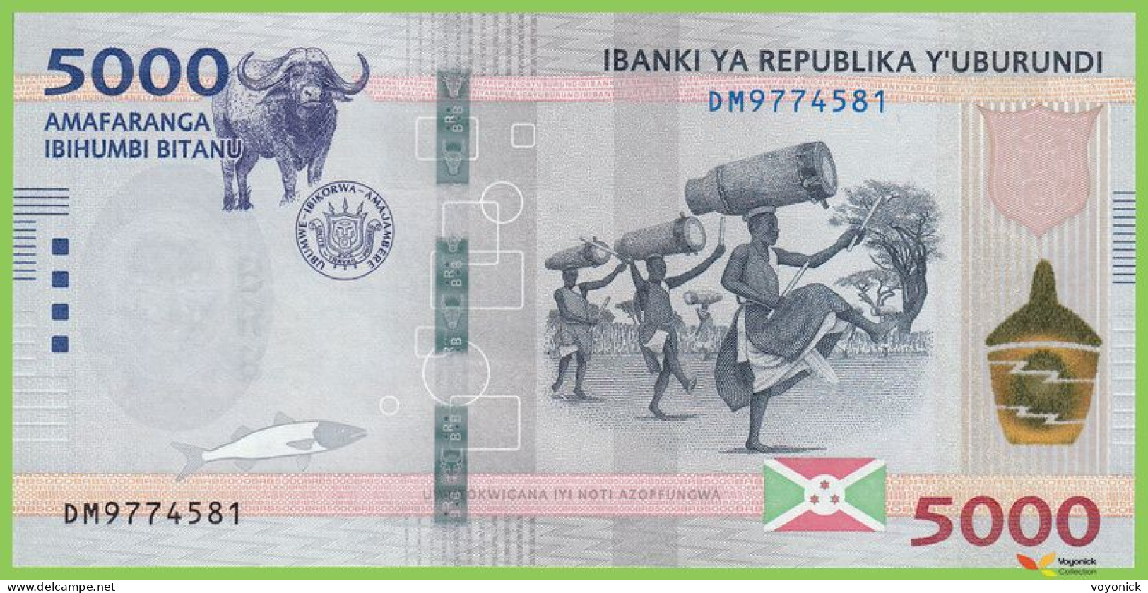 Voyo BURUNDI 5000 Francs 2022(2023) P58 B244a DM UNC - Burundi