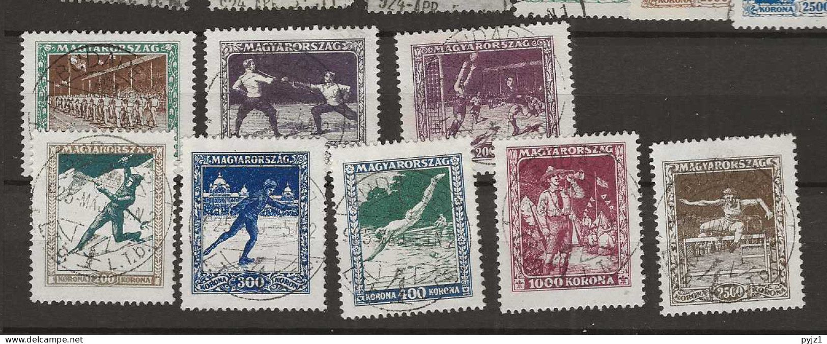 1925 USED Hungary Mi 403-10 - Brieven En Documenten