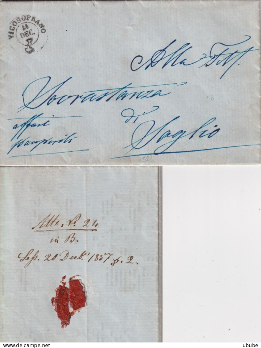 Faltbrief  Vicosoprano - Soglio        1857 - Covers & Documents