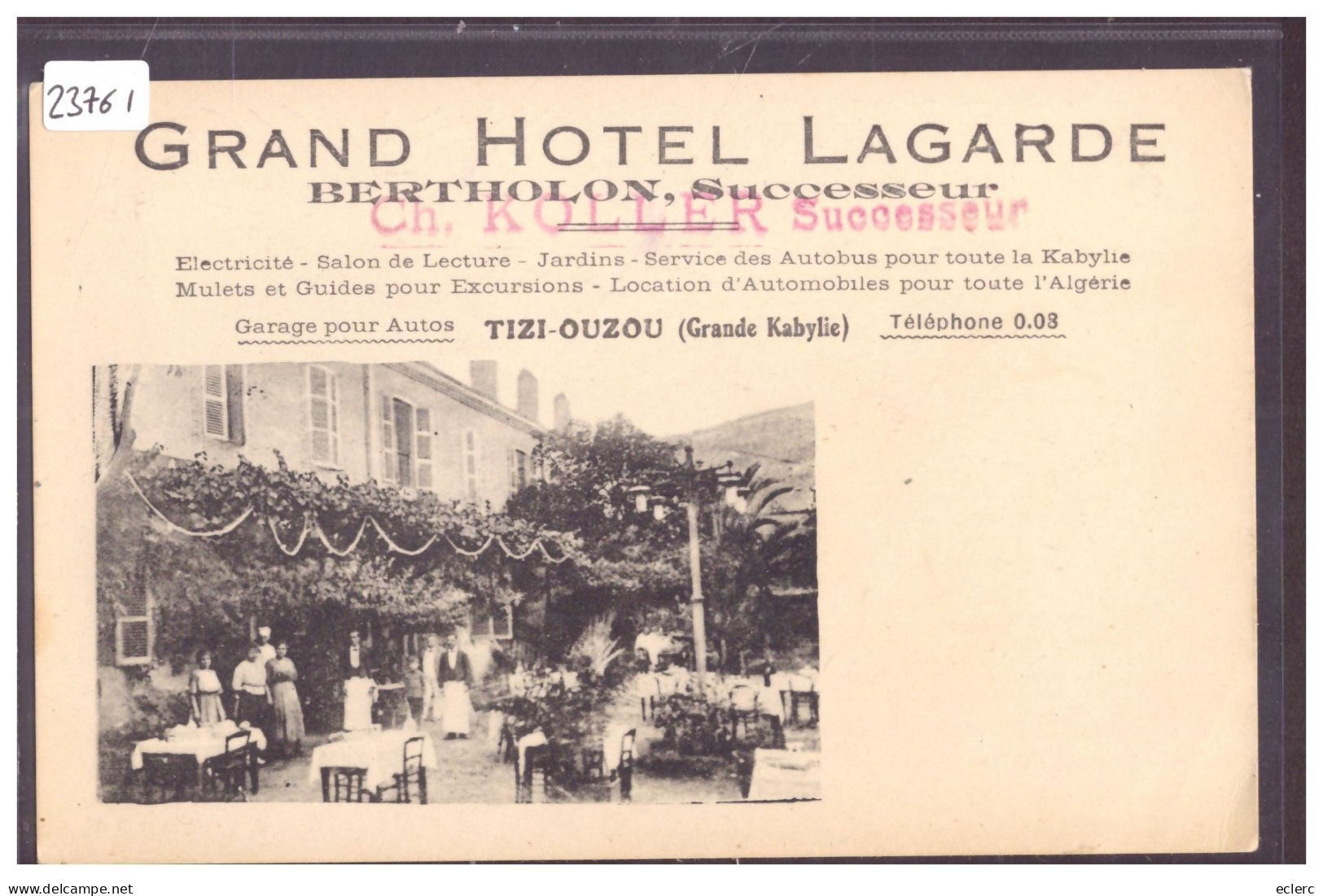 ALGERIE - TIZI OUZOU - GRAND HOTEL LAGARDE - TB - Tizi Ouzou
