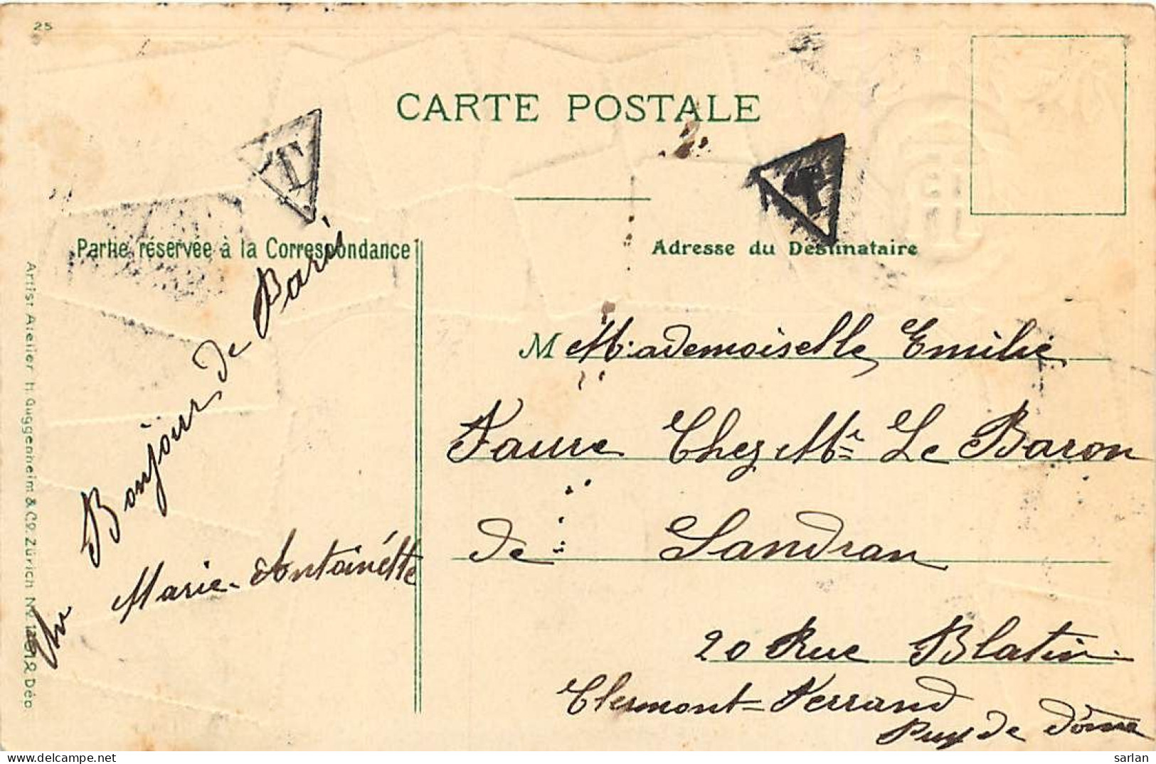  Carte Gaufrée / Representation De Timbres De France / Langage / Arc De Triomphe Paris / * 509 80 - Briefmarken (Abbildungen)