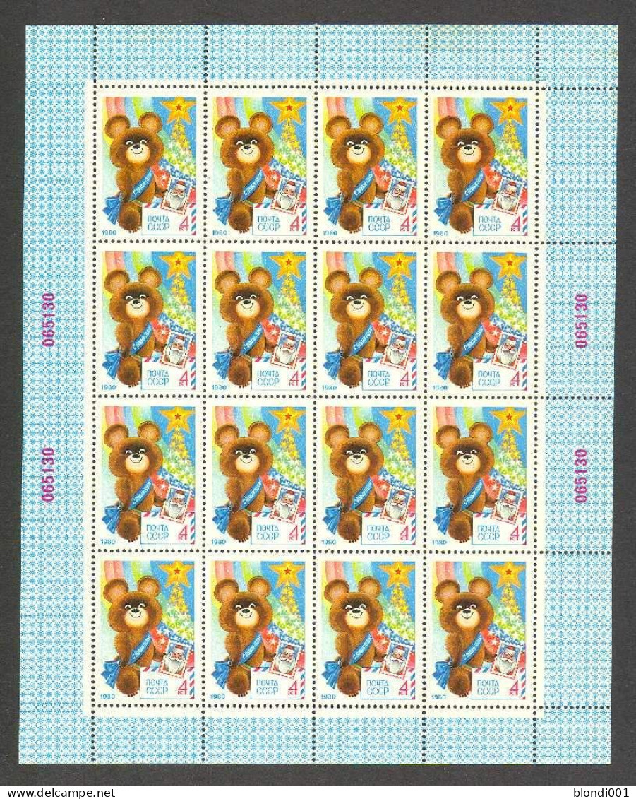 Olympics 1980 - Mascot - RUSSIA - Sheet MNH Rare!! - Ete 1980: Moscou