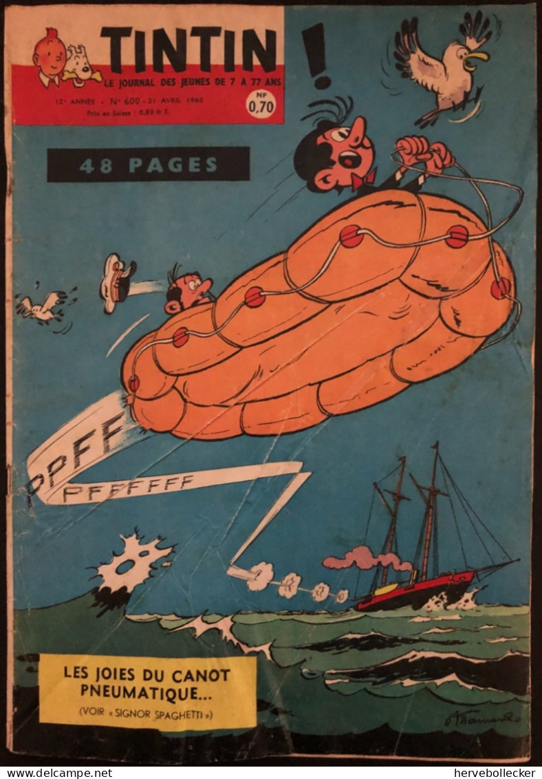 TINTIN Le Journal Des Jeunes N° 600 - 1960 - Tintin