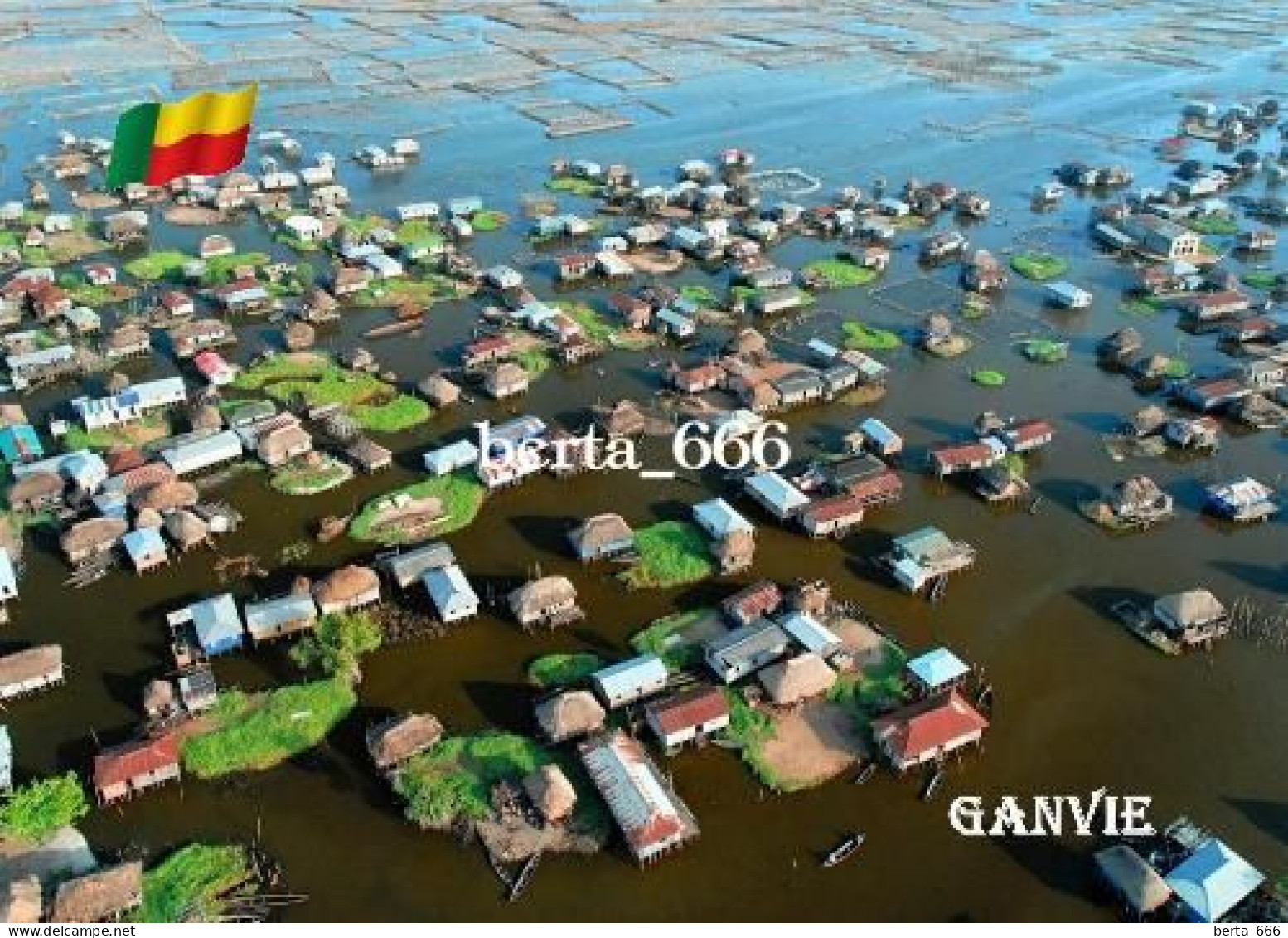 Benin Ganvie Lake Village Aerial View New Postcard - Benín