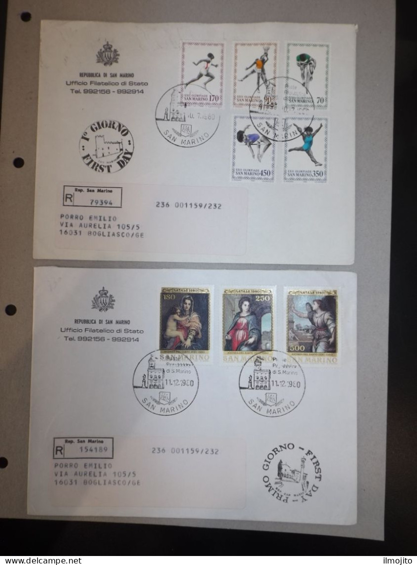 LOTTO MISTO CARTOLINE BUSTE PRIMO GIORNO REPUBBLICA DI SAN MARINO ANNI 70 - Collections