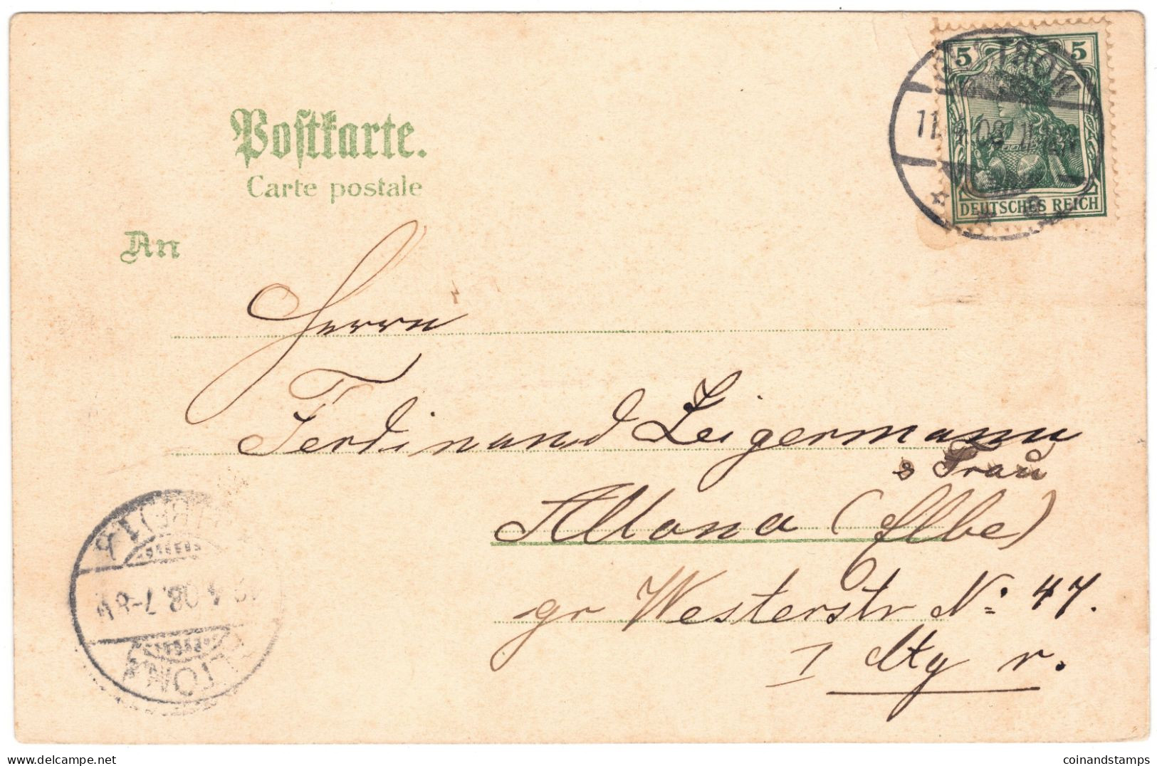 Postkarte Güstrow -Domkirche Und Pfaffenteich, Litho, 1908, Orig. Gelaufen Nach Altona, I-II - Güstrow