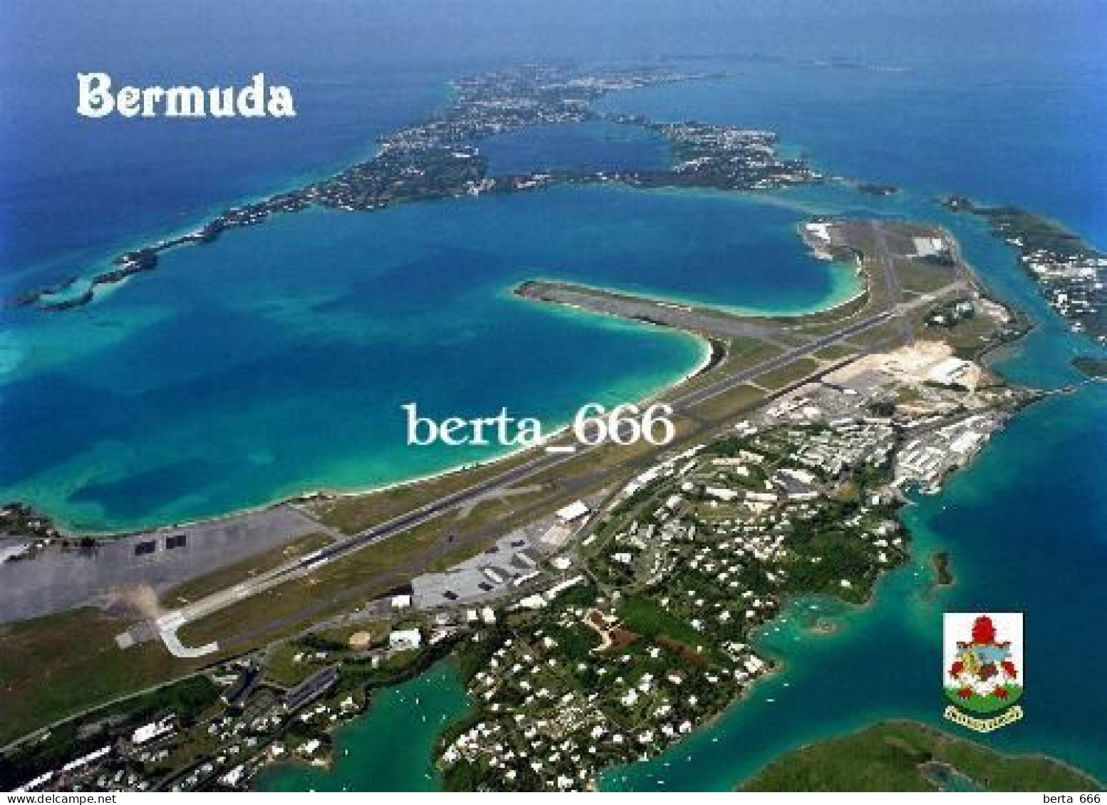 Bermuda Island International Airport Aerial View New Postcard - Bermuda