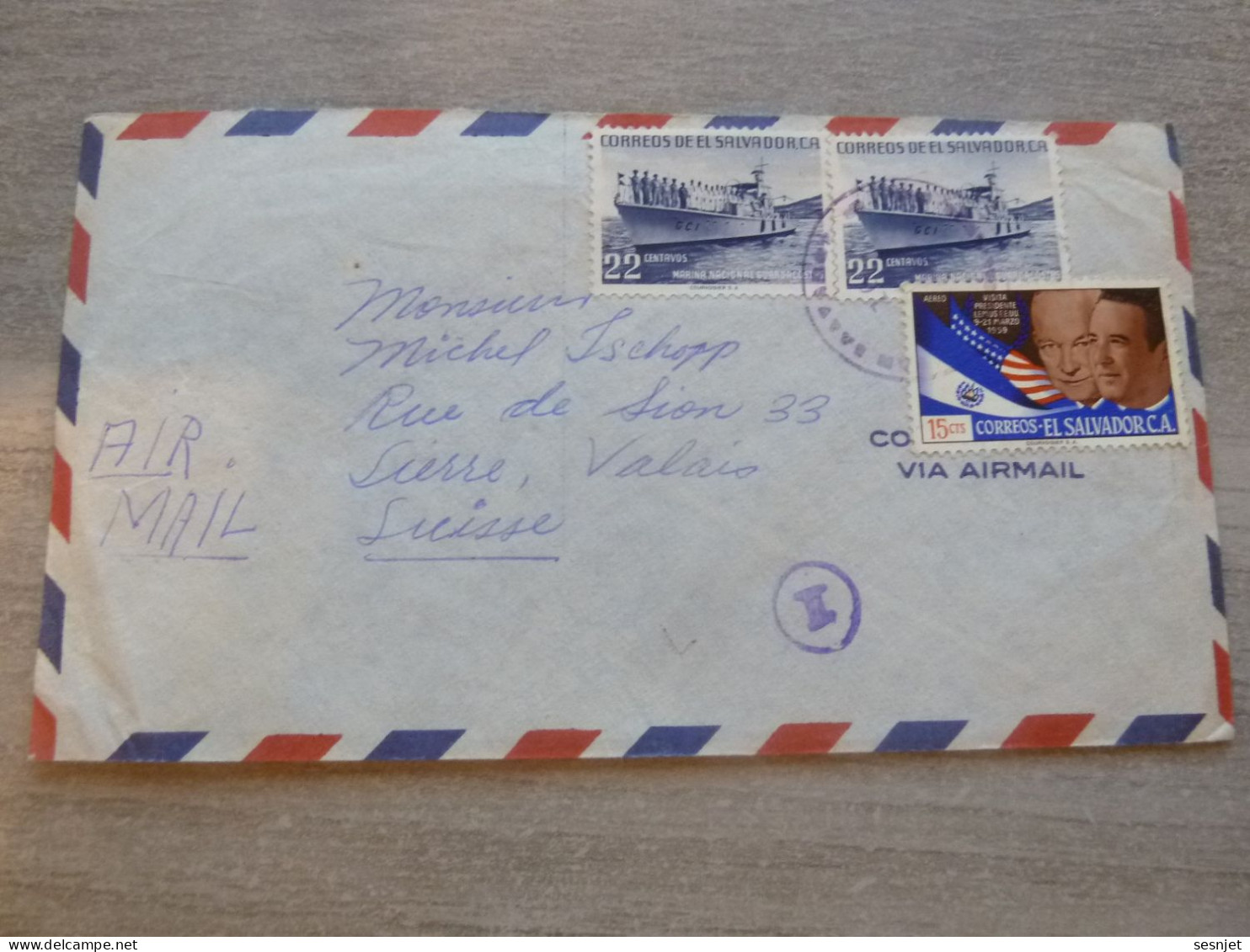 Correos - El Salvador. Ca - Poste Aérienne - Enveloppe Timbrée - Année 1959 - - Salvador