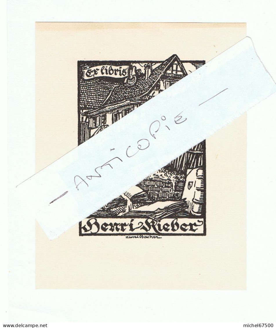 BACHER Henri - Ex-libris Henri KIEBER (Grand Format) Neuf - Ex Libris