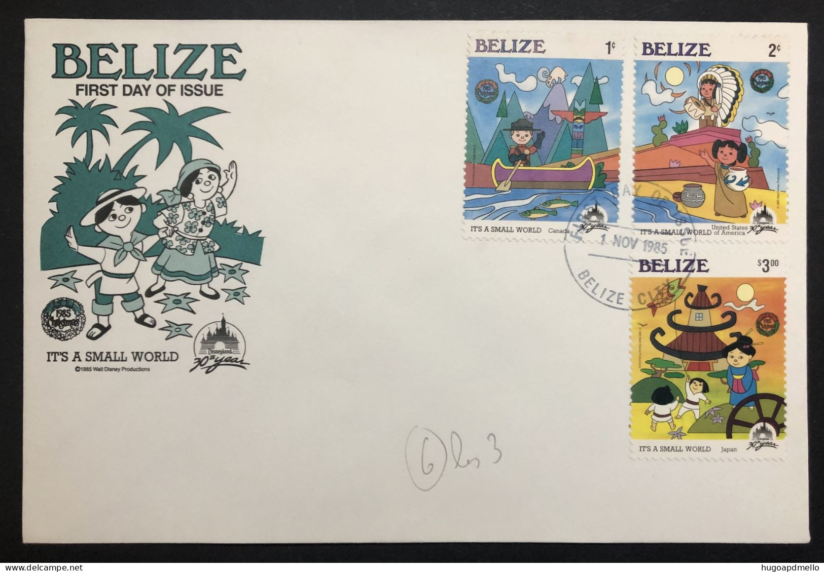 BELIZE, Uncirculated FDC, « DISNEY », « IT'S A SMALL WORLD », 1985 - Bandes Dessinées