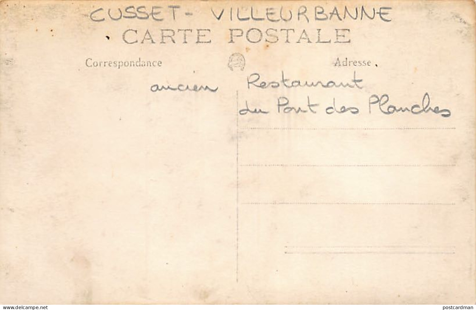 CUSSET Villeurbanne (69) - A La Maison Carrée (ancien Restaurant Du Pont Des Planches) CARTE PHOTO - Ed. Inconnu  - Villeurbanne