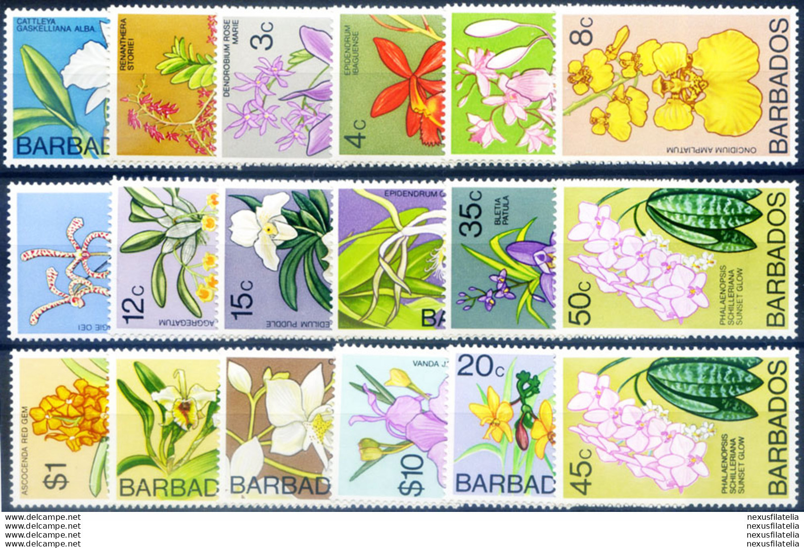 Definitiva. Flora. Fiori 1974-1977. - Barbados (1966-...)