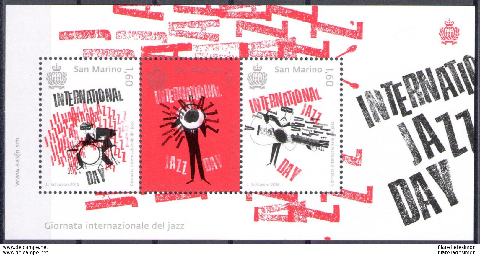 2016 San Marino, Foglietto Festival Internazionale Del Jazz BF 136 MNH** - Blocks & Kleinbögen