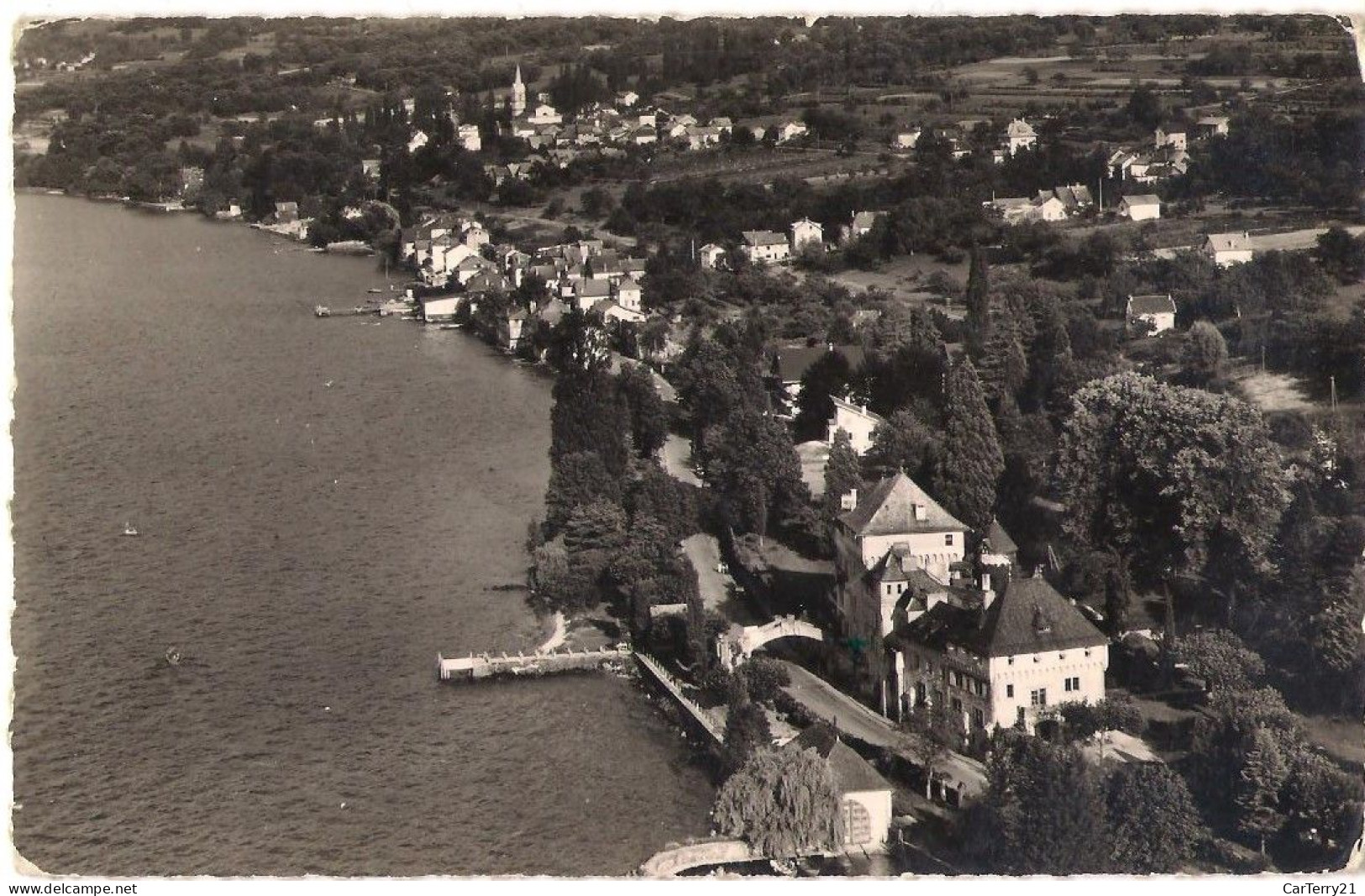 CPSM. 74 LUGRIN TOURRONDE. VUE AERIENNE. CHÂTEAU DE LA DUCHESSE DE VENDÔME. - Lugrin