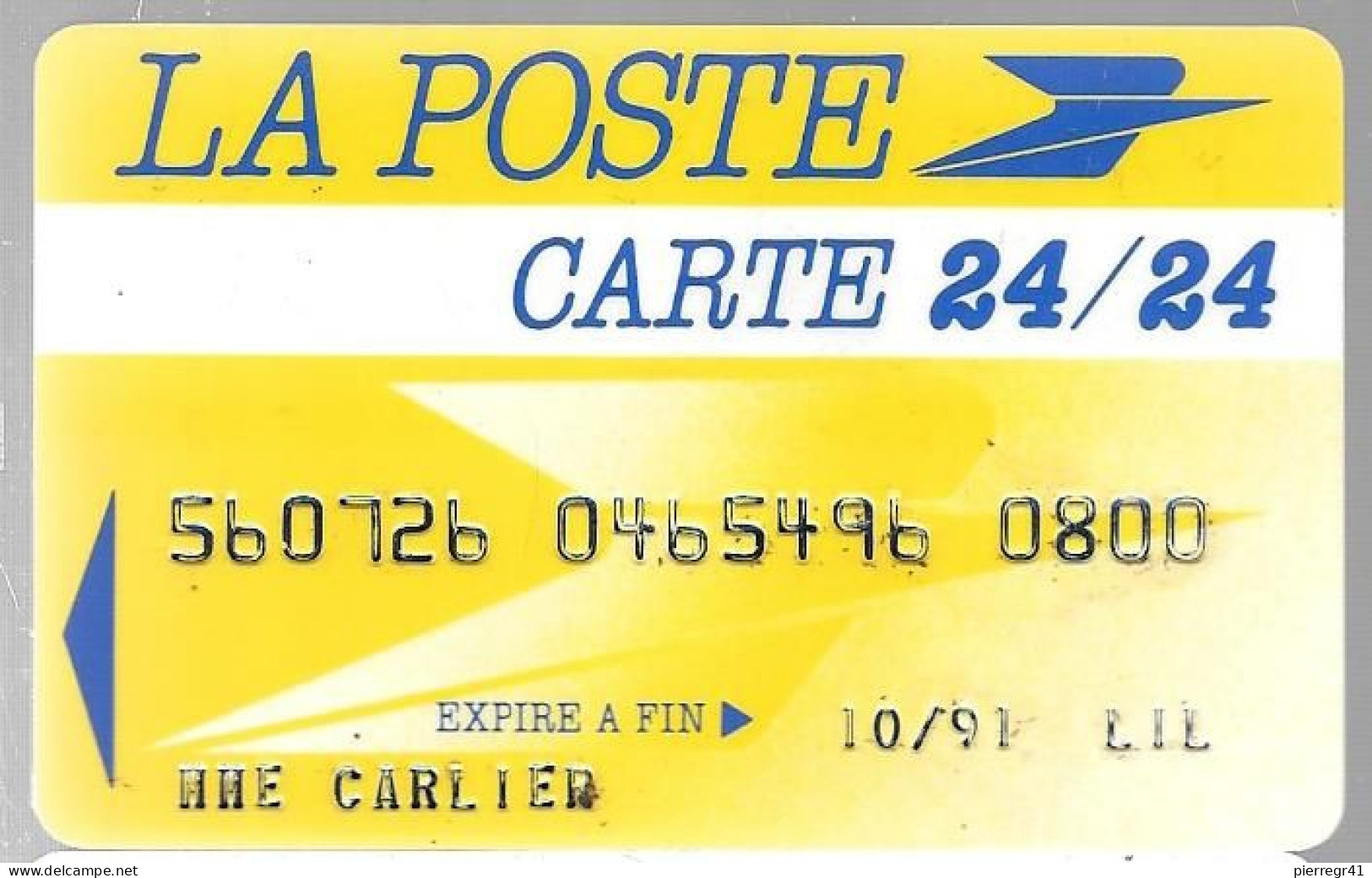 -CARTE²°-MAGNETIQUE-RETRAIT-LA POSTE-CARTE 24/24-Exp 10/91-  TBE-RARE - Disposable Credit Card