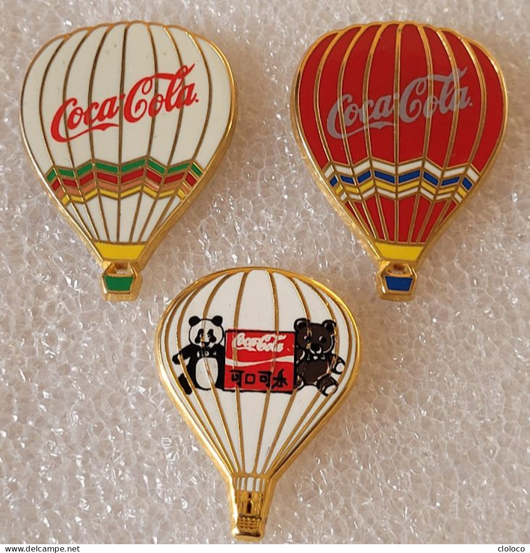 PINS PIN MONTGOLFIERE BALOON LUFTBALON COCA COLA COLLECTION 3 PINS ZAMAC - Levensmiddelen