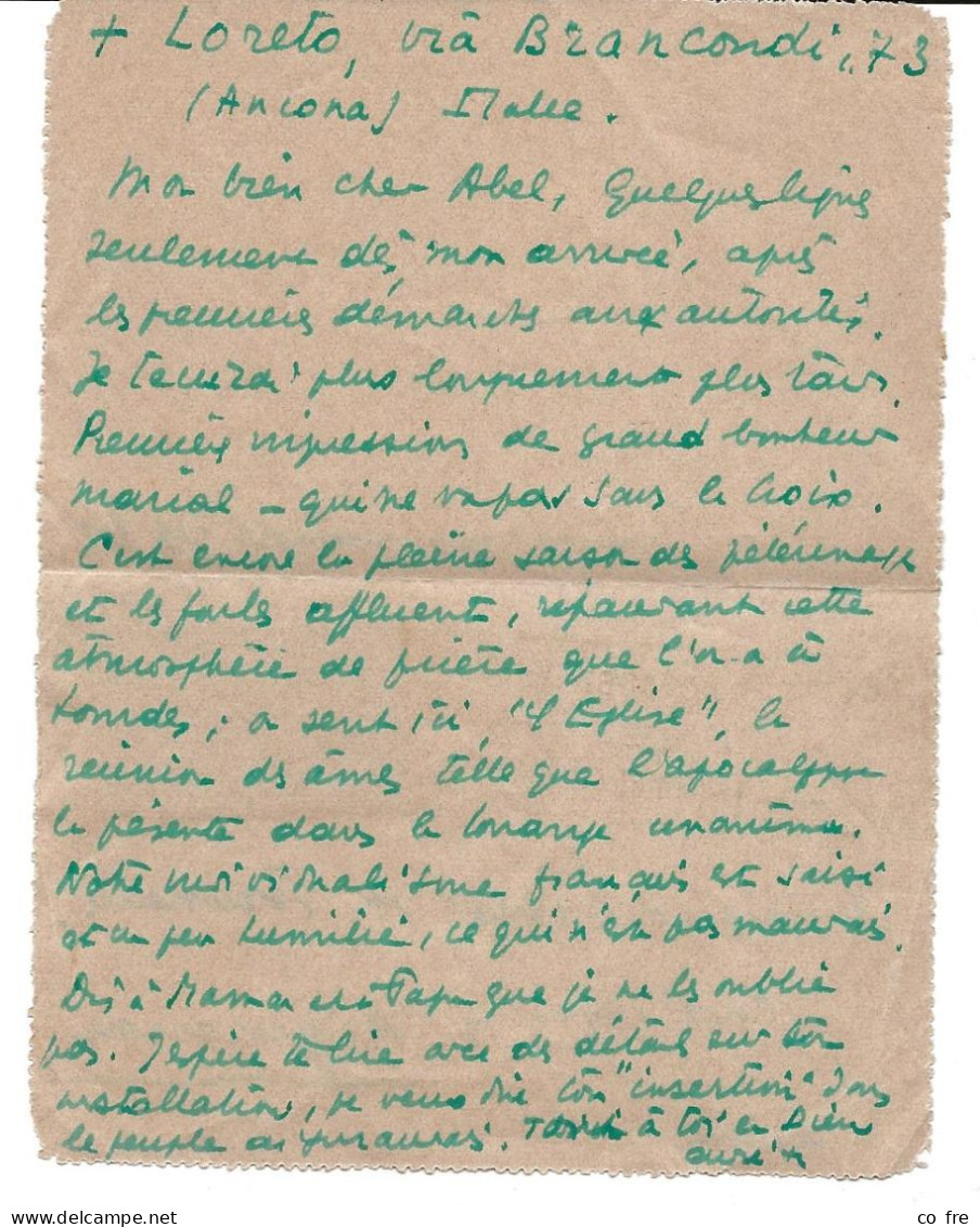 Algérie: Petite Lettre D'Oran Pour Aigurande (affranchissement 10f Rade D'Alger) - Lettres & Documents