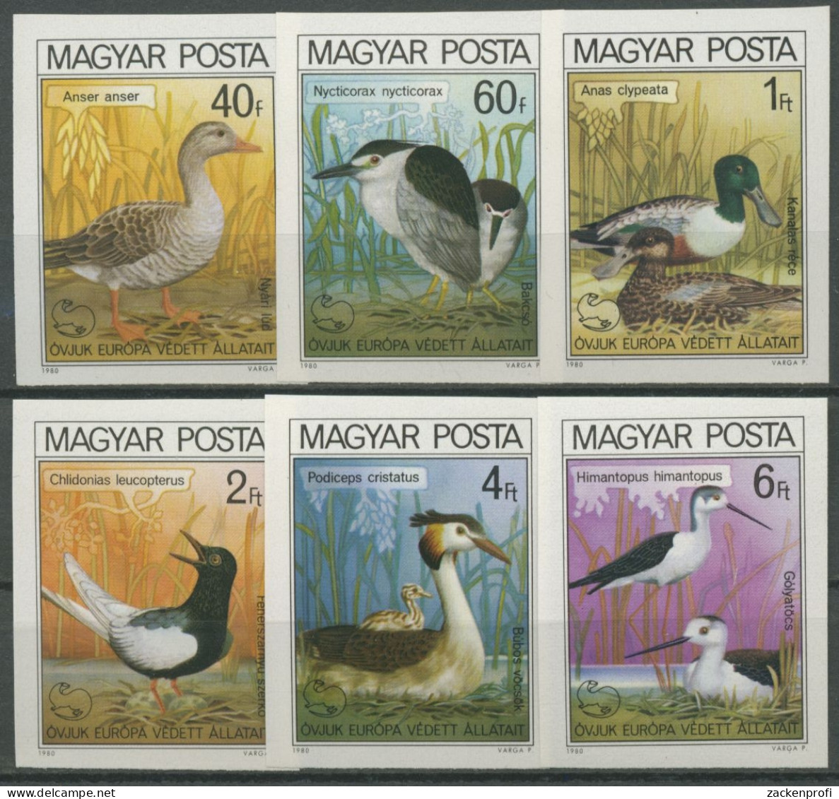 Ungarn 1980 Naturschutz 3451/56 B Postfrisch Geschnitten - Unused Stamps