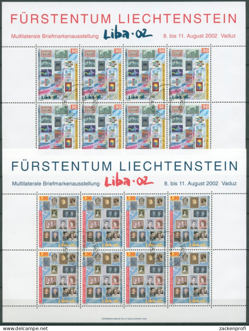 Liechtenstein 2002 Liecht. Briefmarken-Ausstellung 1297/98 K Gstempelt (C16247) - Blocs & Feuillets