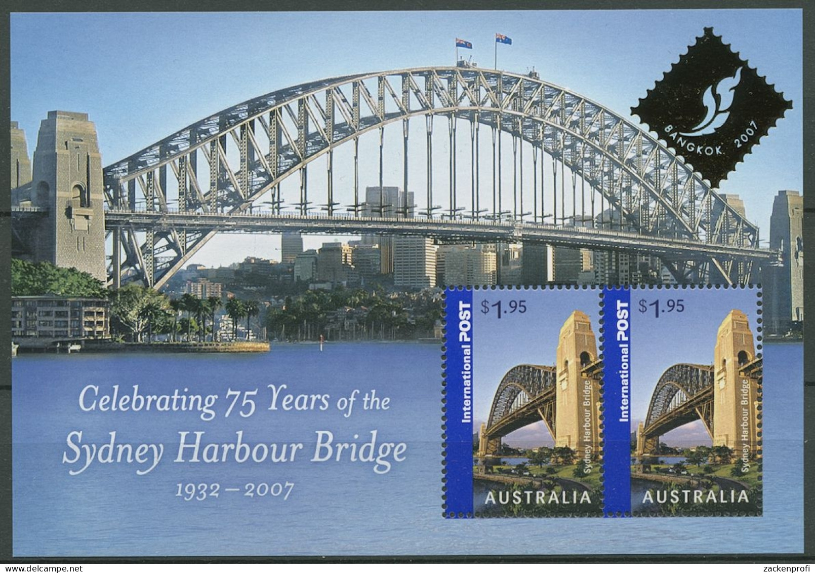 Australien 2007 BANGKOK Sydney Hafenbrücke Block 70 I Postfrisch (C24346) - Blocks & Kleinbögen
