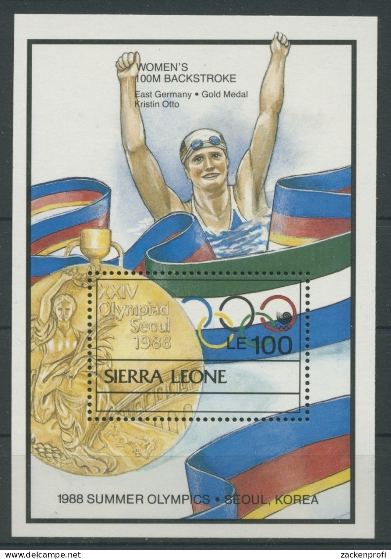 Sierra Leone 1989 Medaillengewinner Olymp. Seoul Block 96 Postfrisch (C27408) - Sierra Leona (1961-...)