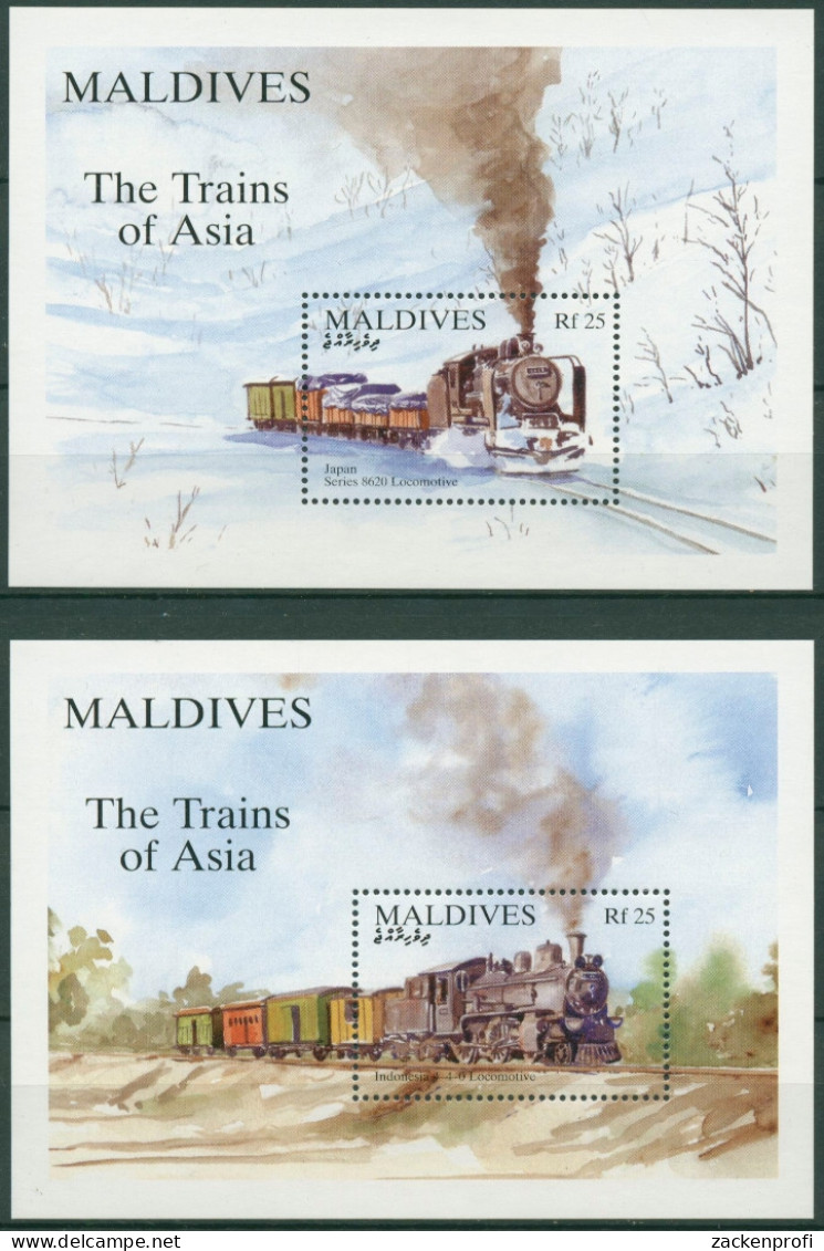 Malediven 1994 Eisenbahnen In Asien Block 310/11 Postfrisch (C6989) - Maldives (1965-...)