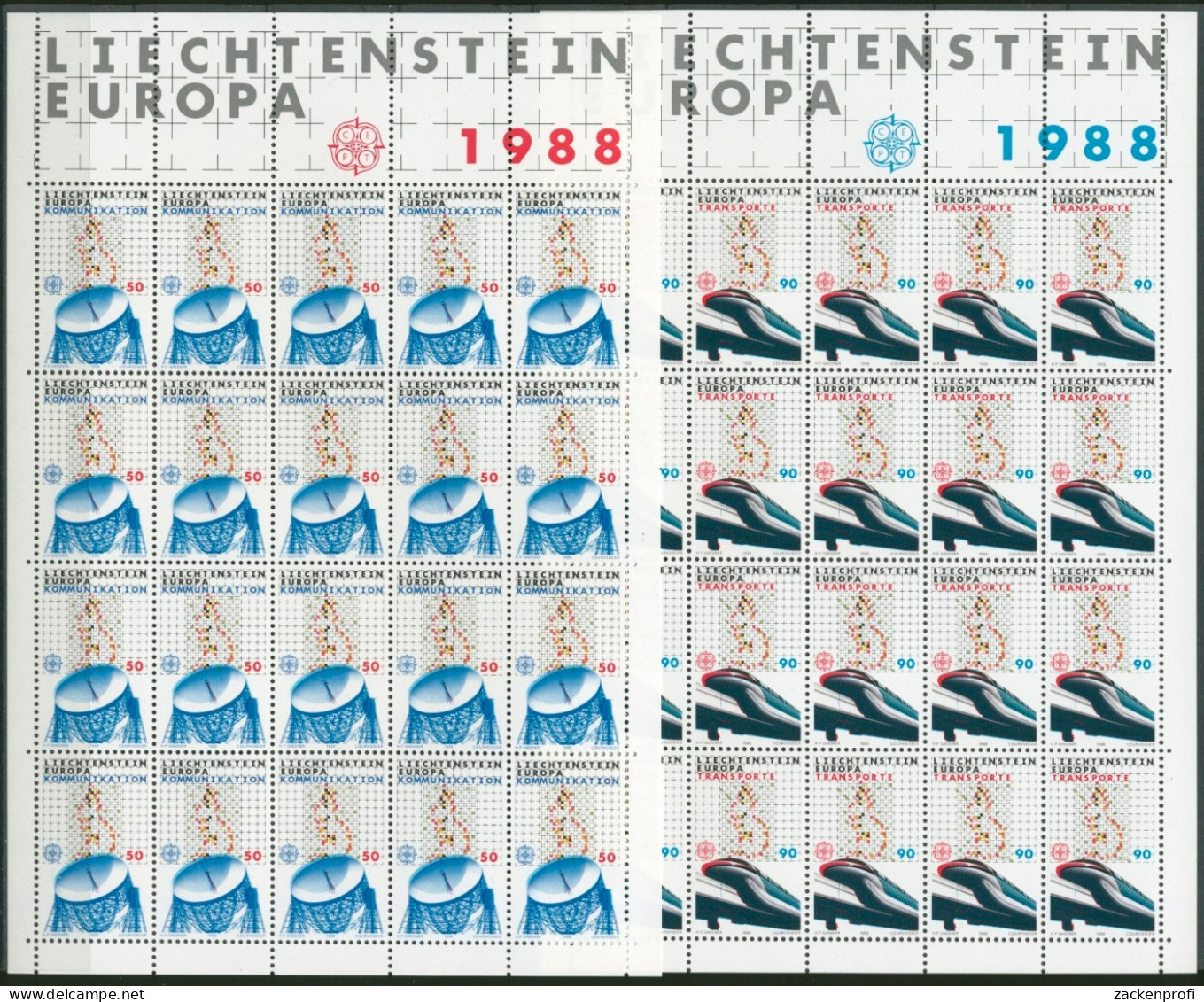 Liechtenstein 1988 Europa CEPT Transport U. Kommunik. 937/38 Postfrisch (C16236) - Blocs & Feuillets