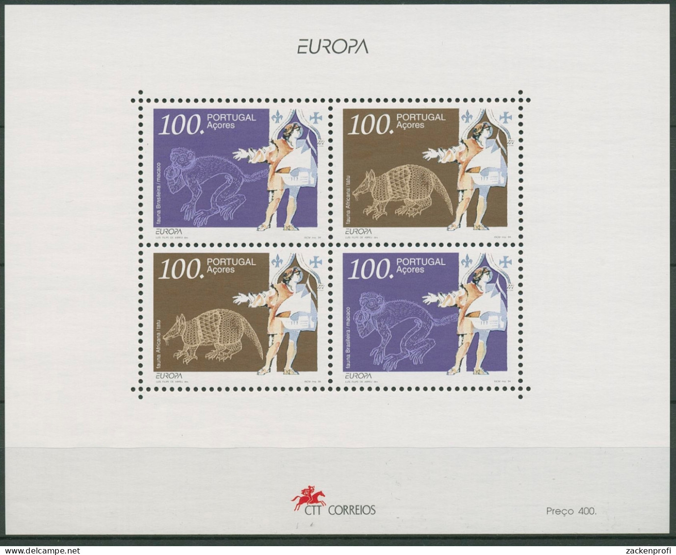 Portugal - Azoren 1994 Europa CEPT Erfindungen Block 14 Postfrisch (C90950) - Azores