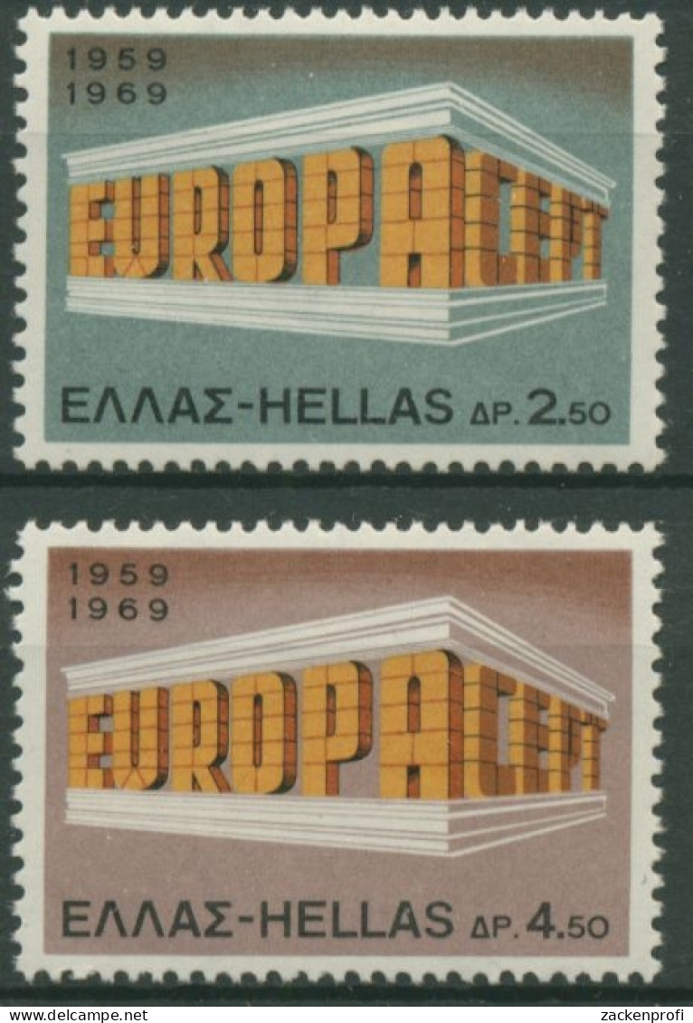 Griechenland 1969 EUROPA: Tempel 1004/05 Postfrisch - Ungebraucht