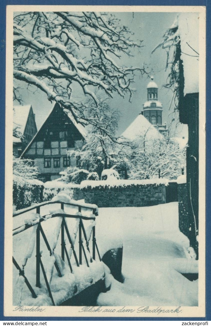 Rinteln Blick Aus Dem Stadtpark Im Winter, Gelaufen 1930 (AK1952) - Rinteln