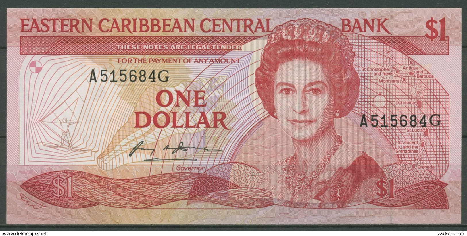 Ostkaribische Staaten 1 Dollar (1985-87) Suffix G, KM 17 G Kassenfrisch (K431) - Caraïbes Orientales
