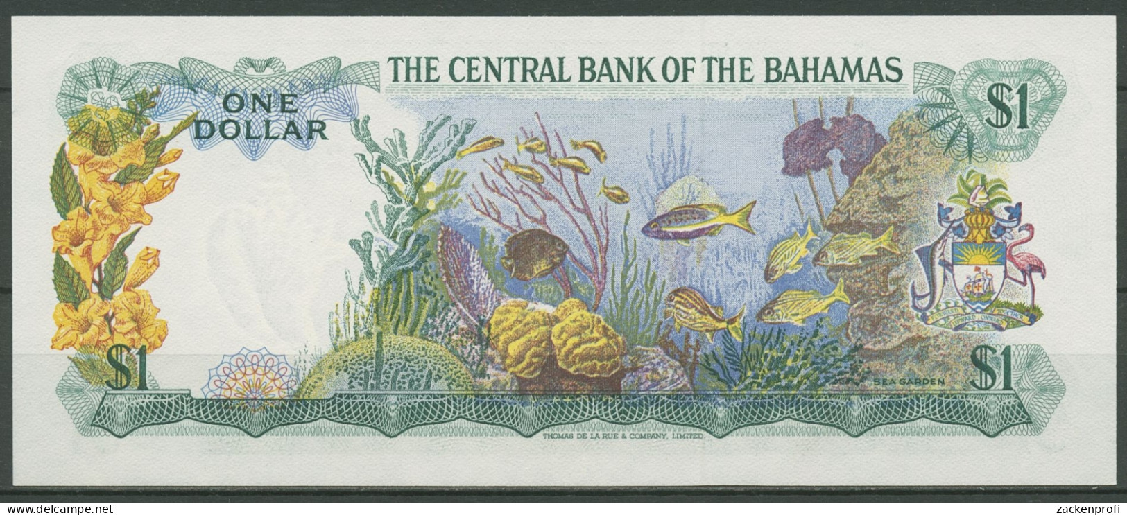 Bahamas 1 Dollar 1974, Korallenriff, KM 35 A Kassenfrisch (K415) - Bahamas