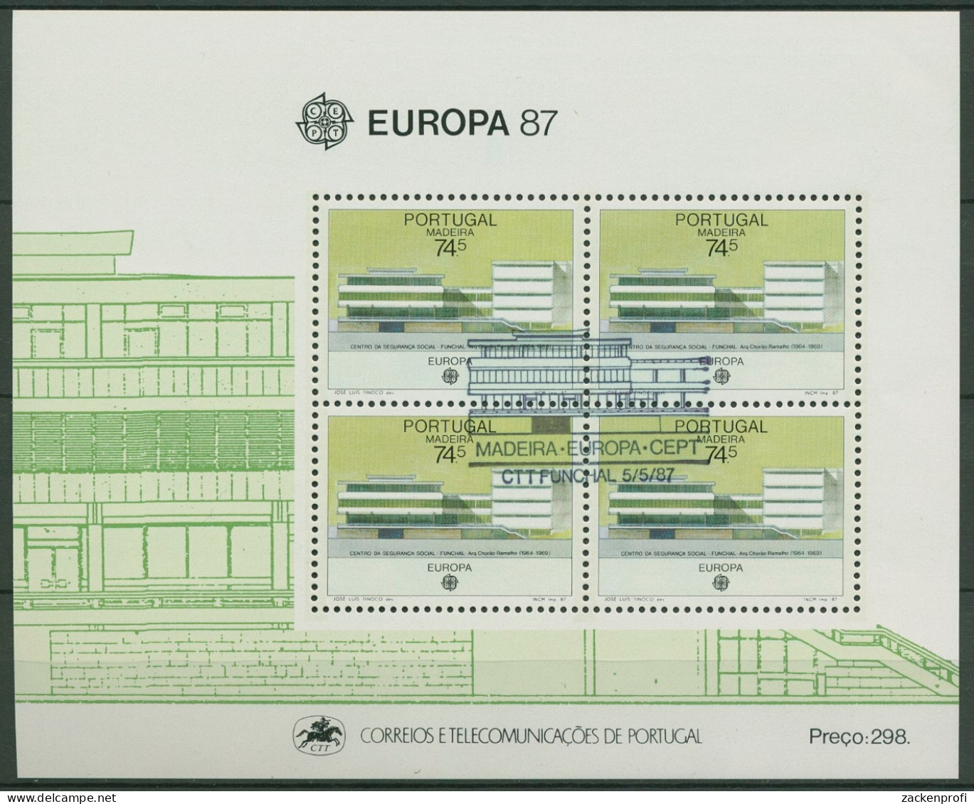 Portugal - Madeira 1987 Europa CEPT Architektur Block 8 Gestempelt (C90983) - Madeira