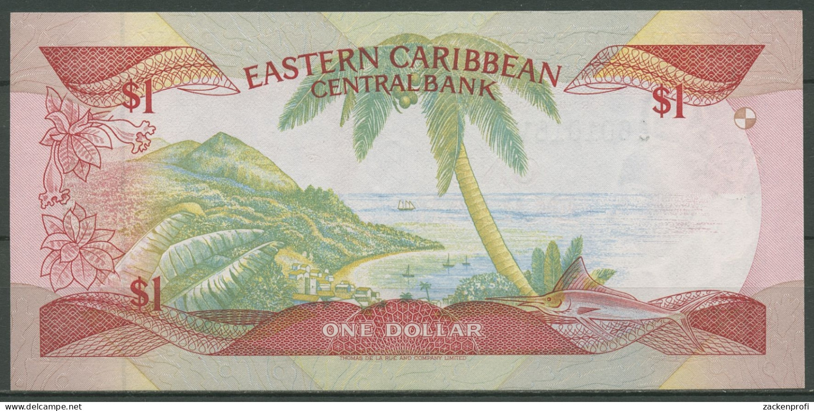 Ostkaribische Staaten 1 Dollar 1988 Overprint U, KM 17 U Kassenfrisch (K432) - Oostelijke Caraïben